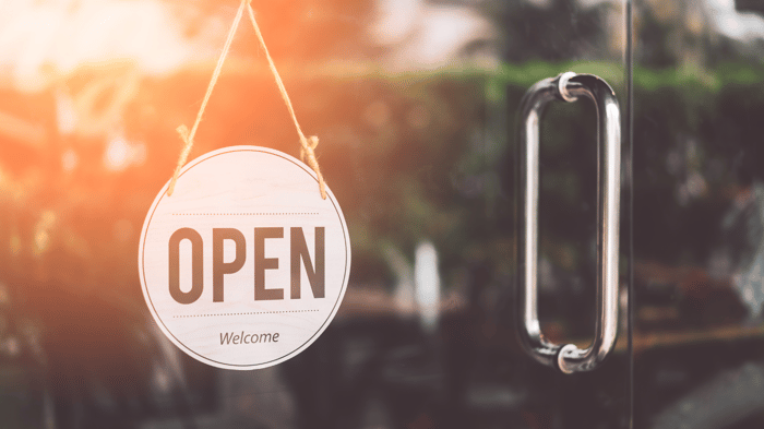 Store front open sign