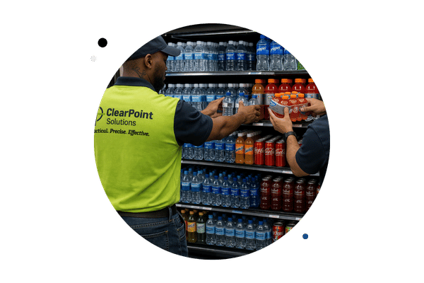 clearpoint employees setting up merchandising