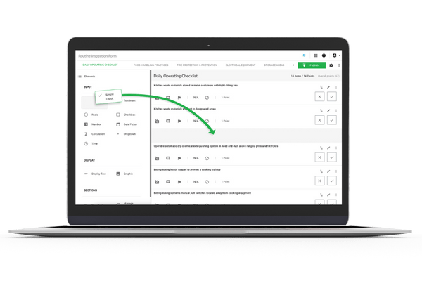 Our intuitive and user-friendly drag-and-drop checklist editor helps you build digital checklists on-the-fly.