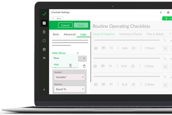 Build intelligence right into your checklist with skip logic. 