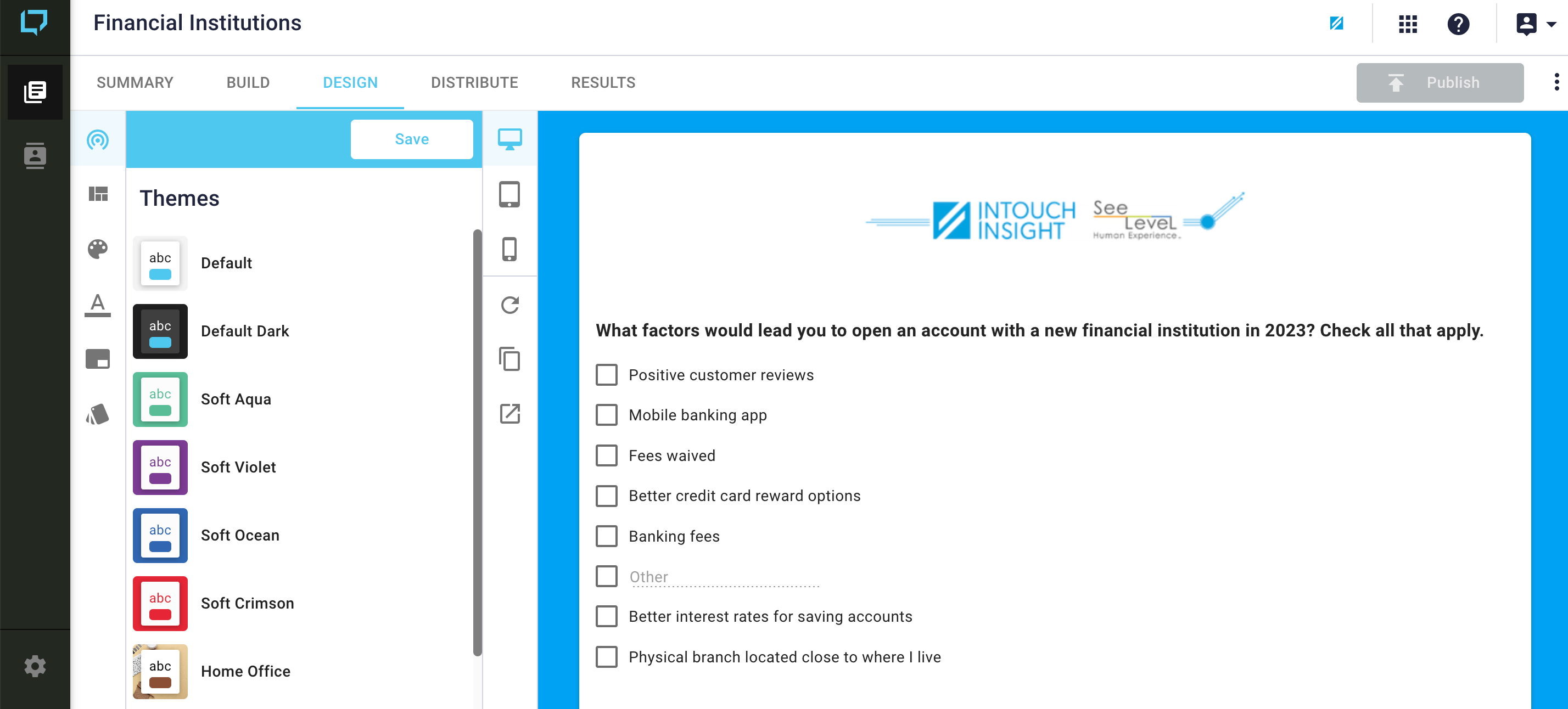 Learn how to build surveys and analyze responses