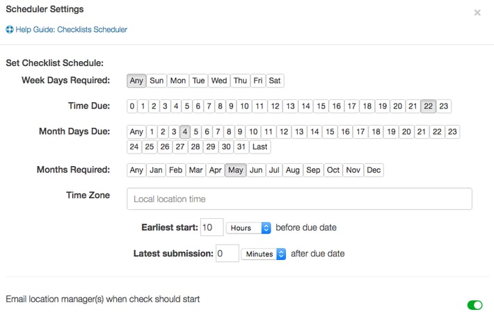Screenshot of IntouchCheck and how easy it is to create and schedule checklists for upcoming retail campaigns