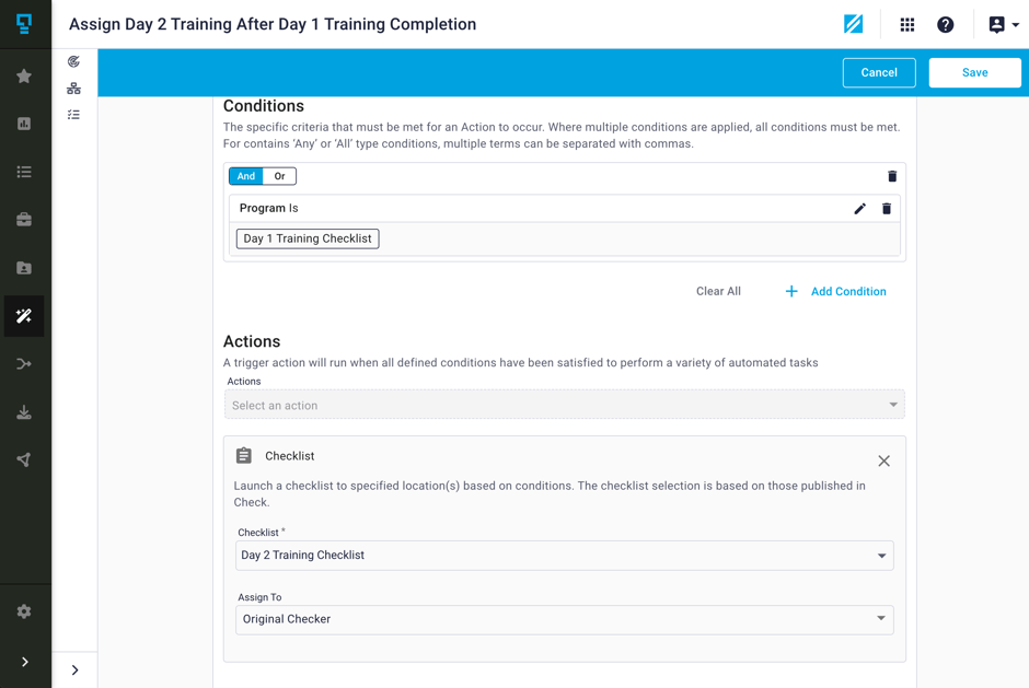 new feature on assigning checklist to original checker