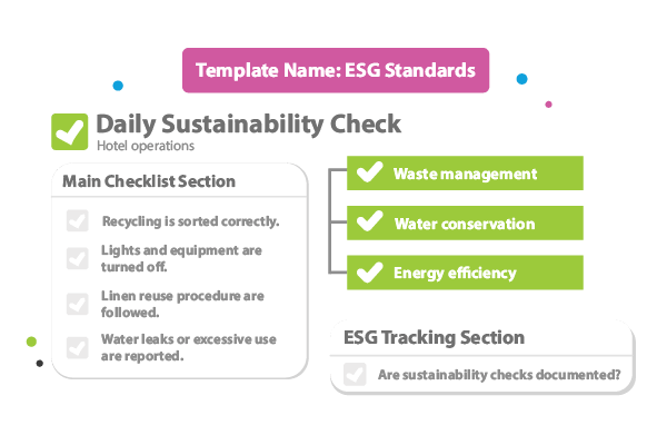 Digital checklists to support greener operations with measurable routines