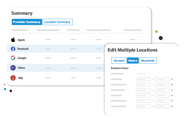 Manage local listing information of all your locations across the web from one place.