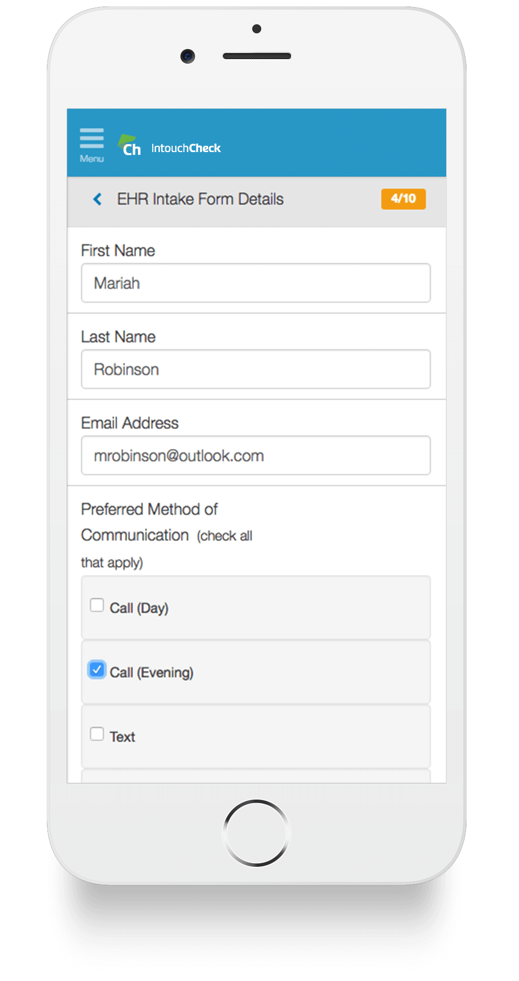 patient intake form template