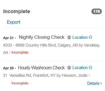 Incomplete Checks
