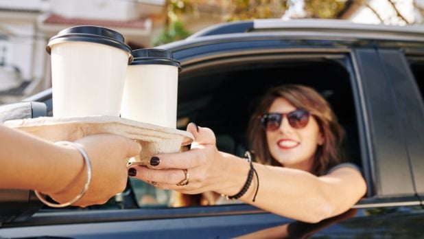 Drive-thru experience at coffee chain